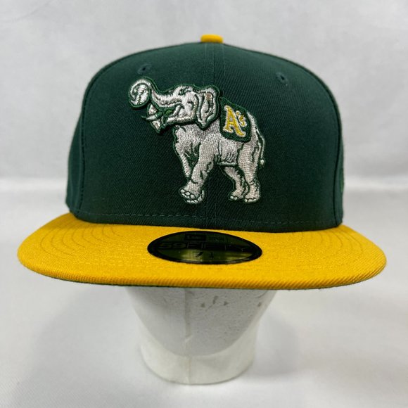New Era x Hat Club 59FIFTY OAKLAND A's 2-TONE STOMPER ELEPHANT Fitted 7 1/4" NWT - Picture 1 of 5